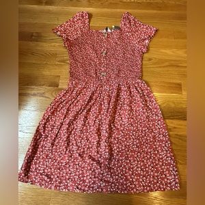 Girls 13 red floral dress